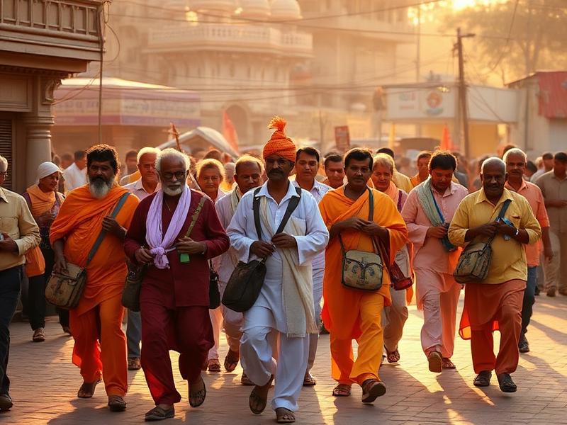 Devotees on pilgrimage yatra